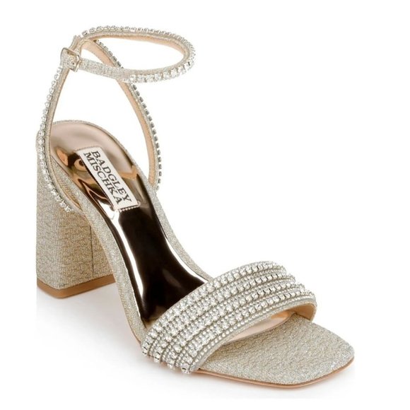 Badgley Mischka Shoes - 𝅺BADGLEY MISCHKA Becca Ankle Strap Special Event Heels Sandals size 5.5 Gold